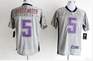 Minnesota Vikings #5 Teddy Bridgewater Grey Shadow NFL Elite Jersey