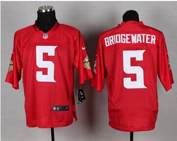 New Minnesota Vikings #5 Teddy Bridgewater Red NFL Elite QB Practice Jersey