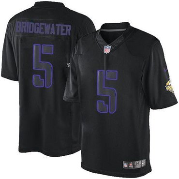 New Minnesota Vikings #5 Teddy Bridgewater Black NFL Impact Limited Jersey