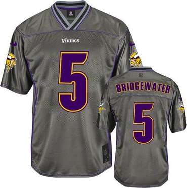 NEW Minnesota Vikings #5 Teddy Bridgewater Grey NFL Elite Vapor Jersey