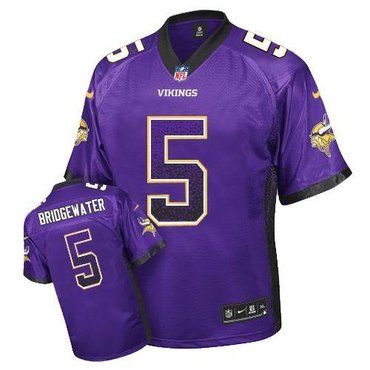 Minnesota Vikings #5 Teddy Bridgewater Purple Team Color NFL Elite Drift Fashion Jersey