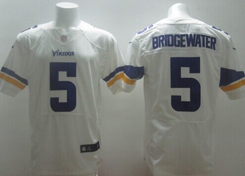 2014 NFL Draft Minnesota Vikings #5 Teddy Bridgewater White Elite Jerseys