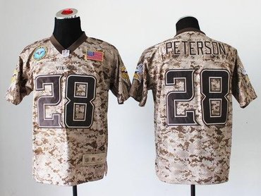 NEW Minnesota Vikings #28 Adrian Peterson Camo NFL Elite USMC Jersey(USA)