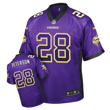 NEW Minnesota Vikings 28 Adrian Peterson Purple Team Color Stitched NFL Elite Drift Fashion Jersey