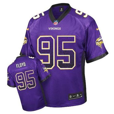 NEW Minnesota Vikings 95 Sharrif Floyd Purple Team Color Stitched NFL Elite Drift Fashion Jersey