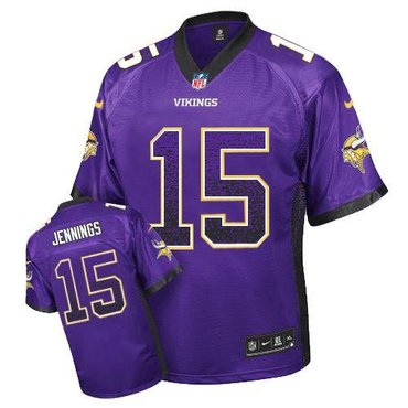 NEW Minnesota Vikings 15 Greg Jennings Purple Team Color Stitched NFL Elite Drift Fashion Jersey