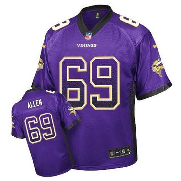 NEW Minnesota Vikings 69 Jared Allen Purple Team Color Stitched NFL Elite Drift Fashion Jersey