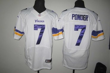 2013 NFL NEW Minnesota Vikings 7 Christian Ponder White Jerseys(Elite)