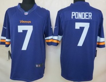 2013 NFL NEW Minnesota Vikings 7 Christian Ponder Purple Jerseys(Limited)