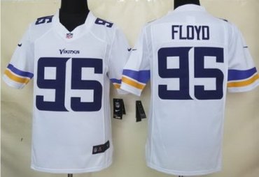 2013 NFL NEW Minnesota Vikings 95 Sharrif Floyd White Jerseys(Limited)