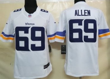 2013 NFL NEW Minnesota Vikings 69 Jared Allen White Jerseys(Limited)