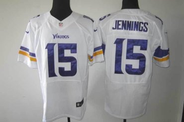 2013 NFL NEW Minnesota Vikings 15 Greg Jennings White Jerseys(Elite)