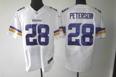 2013 NFL NEW Minnesota Vikings 28 Adrian Peterson White Jerseys(Elite)