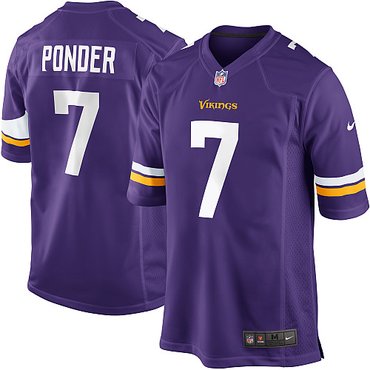 NFL NEW Minnesota Vikings 7 Christian Ponder Purple Jerseys(Game)