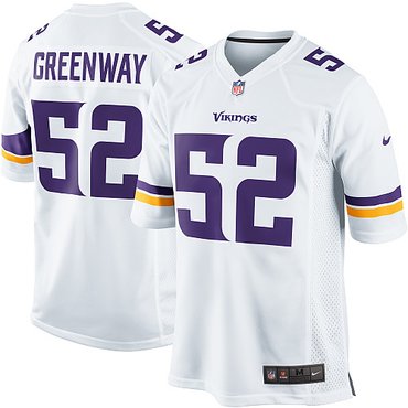 NFL NEW Minnesota Vikings 52 Chad Greenway White Jerseys(Game)