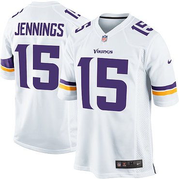 NFL NEW Minnesota Vikings 15 Greg Jennings White Jerseys(Game)