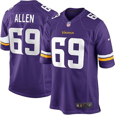 NFL NEW Minnesota Vikings 69 Jared Allen Purple Jerseys(Game)