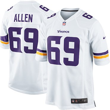 NFL NEW Minnesota Vikings 69 Jared Allen White Jerseys(Game)