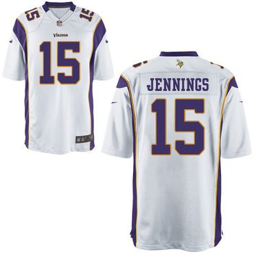 NEW NFL Minnesota Vikings 15 Greg Jennings White Jerseys (Game)