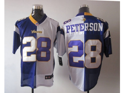 NEW NFL Minnesota Vikings #28 Adrian Peterson white-purple jerseys(Elite split)