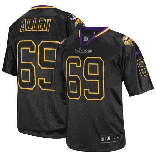 2012 NEW NFL Minnesota Vikings 69 Jared Allen Lights Out Black Elite Jerseys