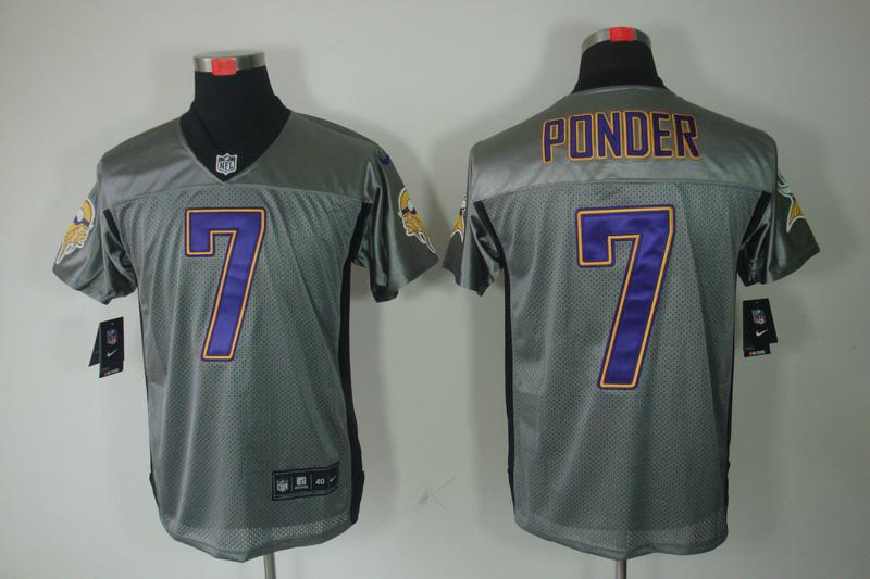 2012 NEW NFL Minnesota Vikings 7 Christian Ponder Grey Shadow Jerseys