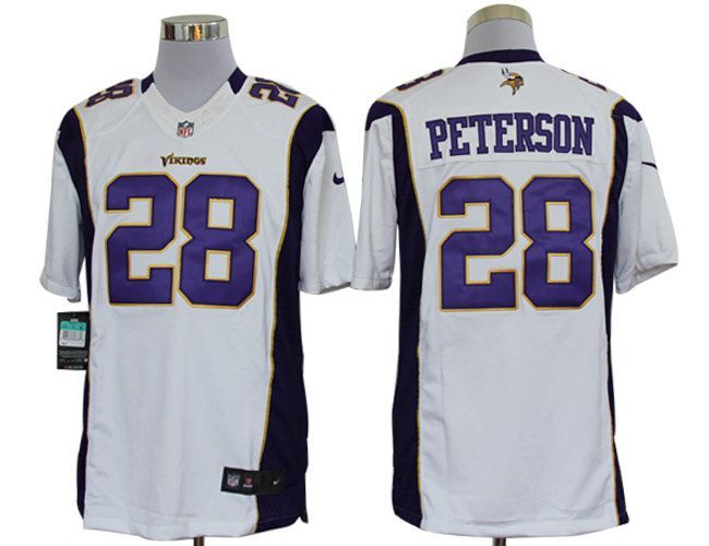 2012 NEW NFL Minnesota Vikings 28 Adrian Peterson White Jerseys (Limited)