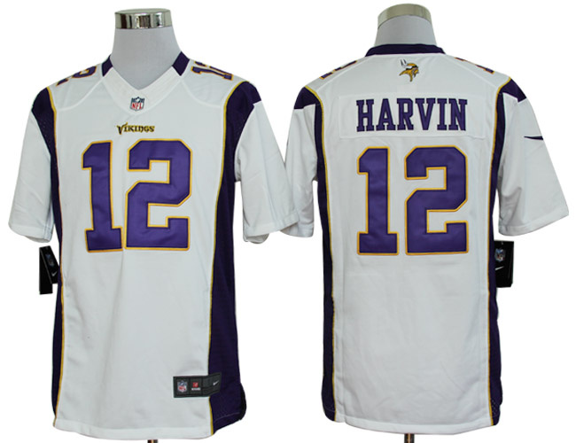 2012 NEW NFL Minnesota Vikings 12 Percy Harvin White Jerseys (Limited)