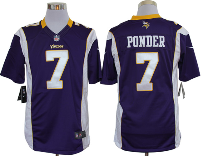 2012 NEW NFL Minnesota Vikings 7# Christian Ponder Purple Jerseys(Limited)