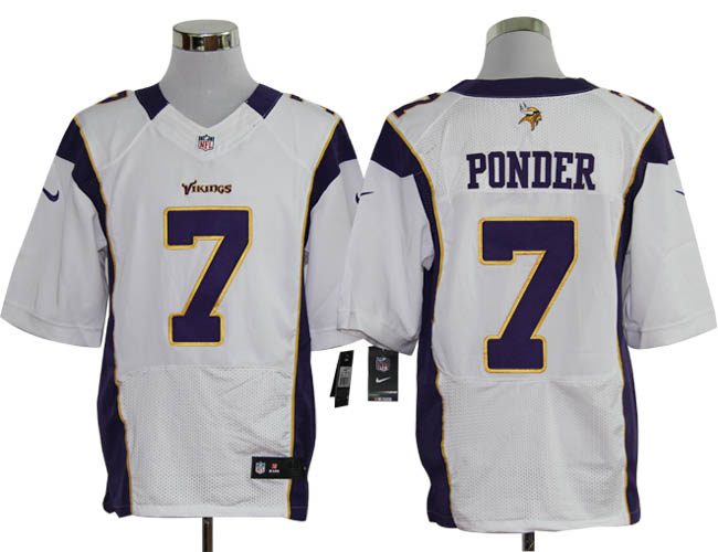 2012 NEW Minnesota Vikings 7# Christian Ponder White Jerseys (Elite)