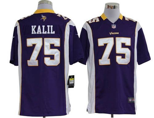 2012 NEW nfl minnesota vikings 75 matt kalil purple jerseys (game)