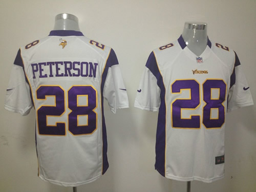 2012 NEW nfl minnesota vikings 28 adrian peterson white jerseys (game)