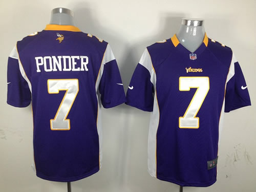 2012 NEW nfl minnesota vikings 7 christian ponder purple jerseys (game)