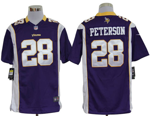 2012 NEW nfl minnesota vikings 28 adrian peterson purple jerseys (game)