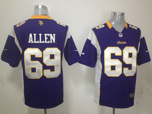 2012 NEW nfl minnesota vikings 69 jared allen purple jerseys (game)