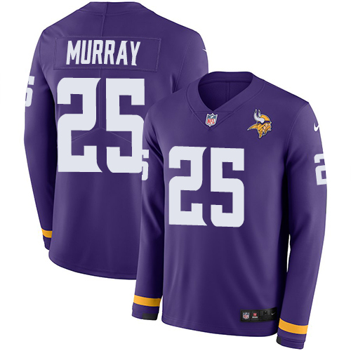 Nike Vikings #25 Latavius Murray Purple Team Color Men's Stitched NFL Limited Therma Long Sleeve Jersey