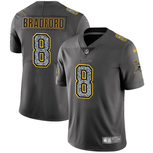 Nike Vikings #8 Sam Bradford Gray Static Men's NFL Vapor Untouchable Game Jersey