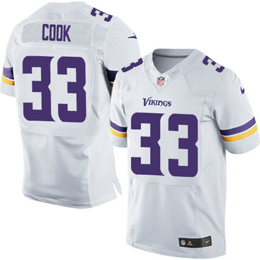 Nike Vikings #33 Dalvin Cook White Men's Stitched NFL Elite Jersey