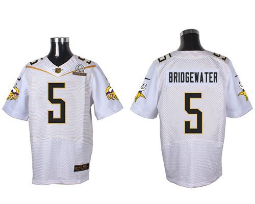 Nike Vikings #5 Teddy Bridgewater White 2016 Pro Bowl Men's Stitched NFL Elite Jersey