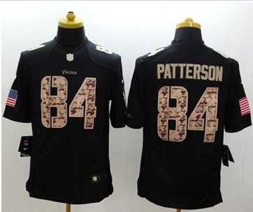 New Minnesota Vikings #84 Cordarrelle Patterson Black NFL Limited Salute to service jersey