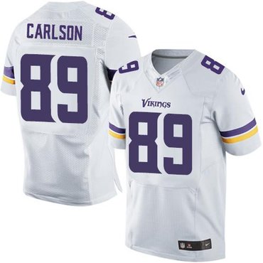 2014 NFL NEW Minnesota Vikings 89 John Carlson White Jerseys(Elite)