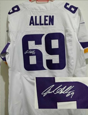 2013 New Minnesota Vikings #69 Jared Alle White Jerseys(Signed Elite)