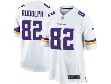 2013 NFL NEW Minnesota Vikings 82 Kyle Rudolph White Jerseys(Game)