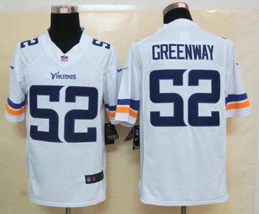 2013 NFL NEW Minnesota Vikings 52 Chad Greenway White Jerseys(Limited)