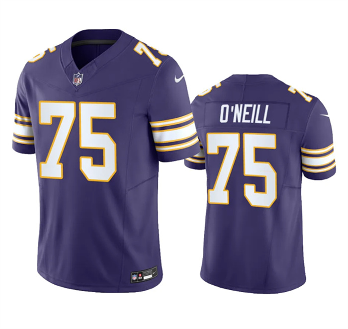 Men's Minnesota Vikings #75 Brian O'Neill Purple 2023 F.U.S.E. Vapor Untouchable Limited Stitched Jersey