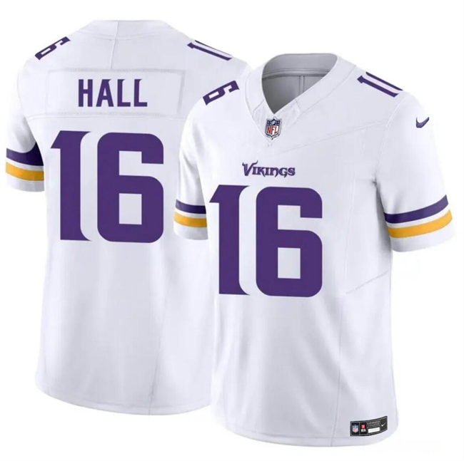 Men's Minnesota Vikings #16 Jaren Hall White 2023 F.U.S.E. Vapor Untouchable Limited Stitched Jersey