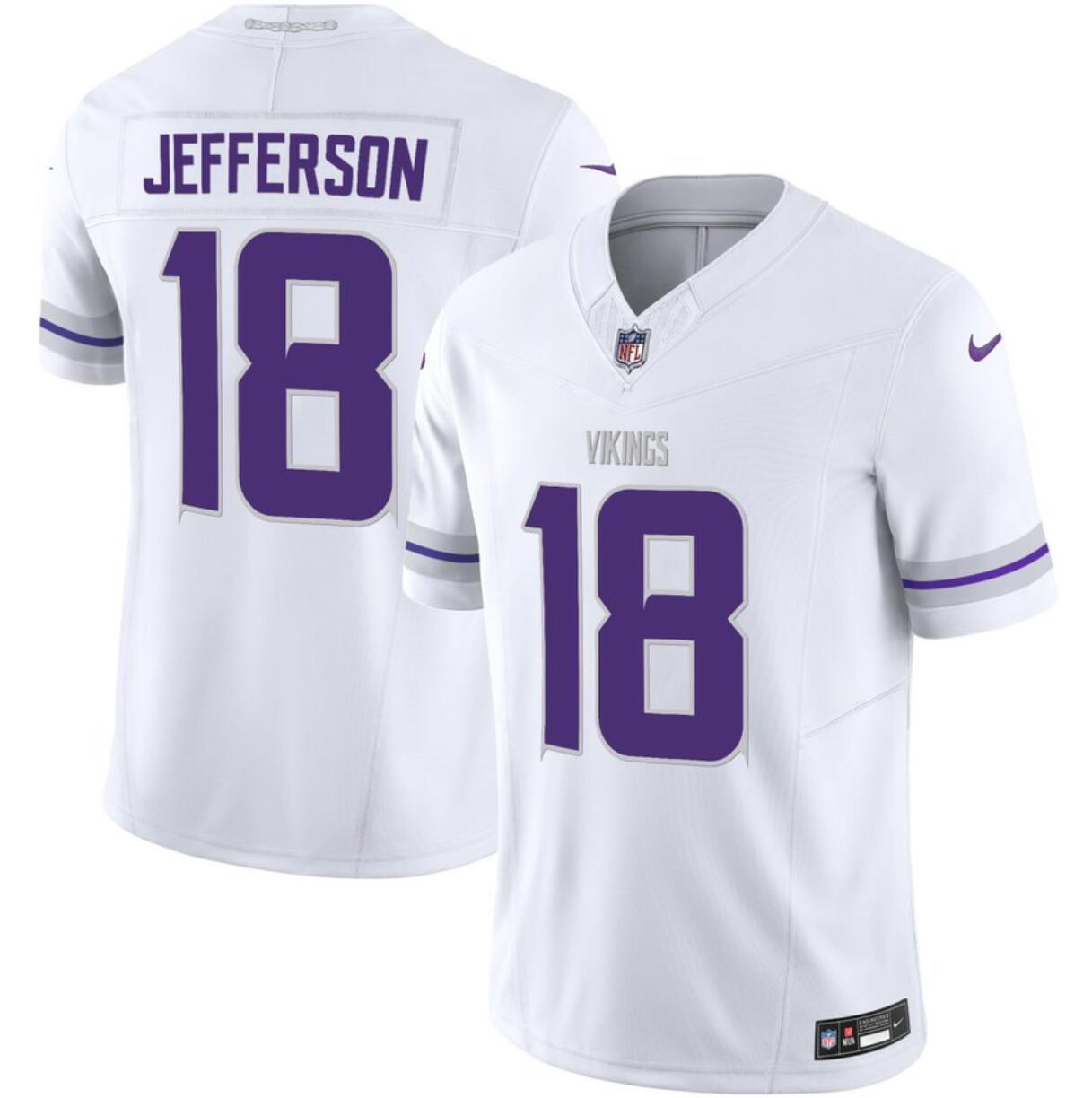 Men's Minnesota Vikings #18 Justin Jefferson White F.U.S.E. Winter Warrior Limited Stitched Jersey