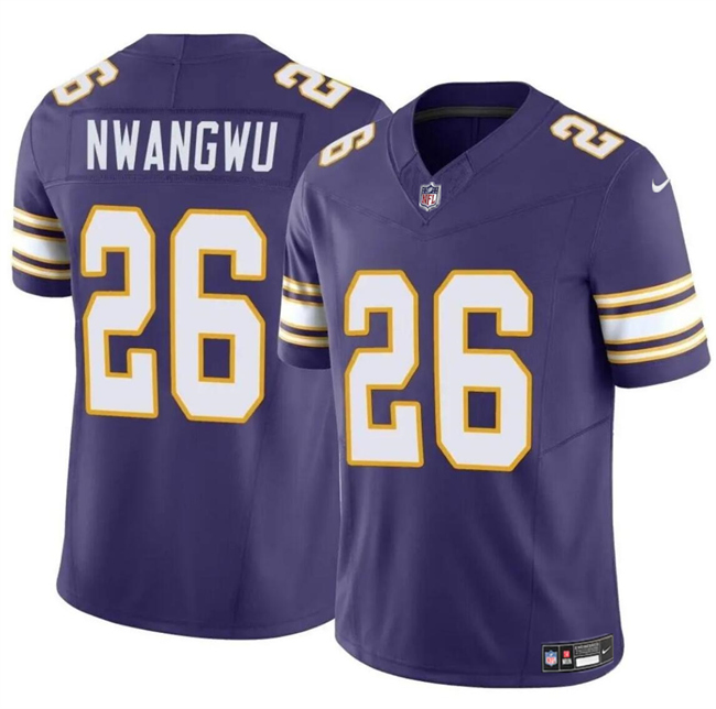 Men's Minnesota Vikings #26 Kene Nwangwu Purple 2023 F.U.S.E. Throwback Vapor Untouchable Limited Stitched Jersey