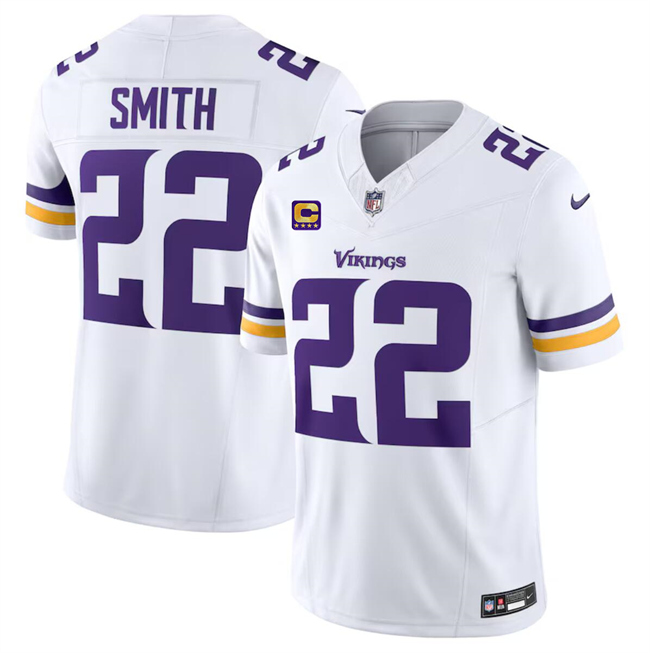 Men's Minnesota Vikings #22 Harrison Smith White 2024 F.U.S.E. With 4-Star C Patch Vapor Untouchable Limited Stitched Jersey