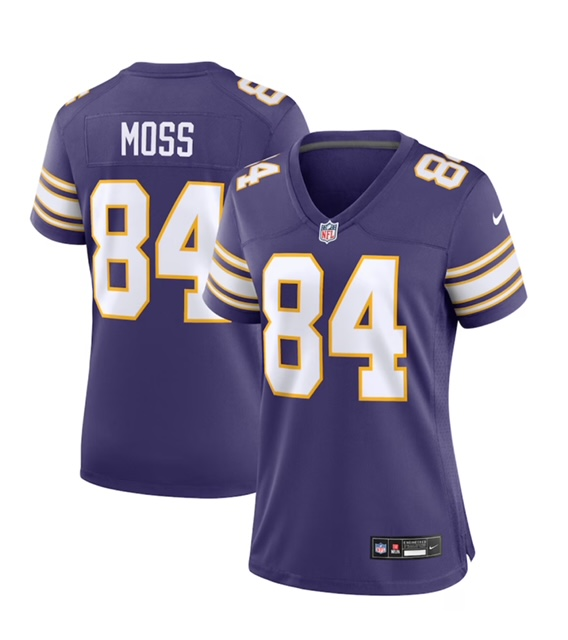 Women Minnesota Vikings #84 Randy Moss Purple Vapor Untouchable Limited Stitched Jersey